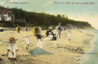 Historical postcard around 1900, Baltic resort Bansin, district of the municipality of Baltic