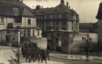 Historical postcard around 1900, Barbara barracks, Bautzen, Saxony, Germany, digital reproduction