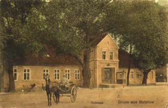 Historical postcard around 1900, Batzlow, castle, district of the municipality of Märkische Höhe in