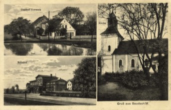 Historical postcard around 1900, Baudach/M, historic Wendish village, which was first mentioned in