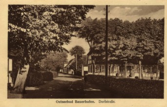 Historical postcard around 1900, Baltic resort Bauerhufen, today Chlopy, beach village,