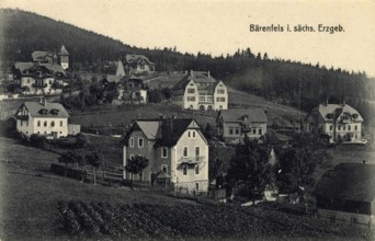 Historical postcard around 1900, Bärenfels in the Saxon Ore Mountains, formerly also the health