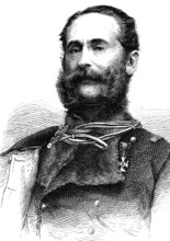 Ludwig Karl Wilhelm Freiherr von Gablenz, 1814-1874, was an Austrian cavalry general, woodcut from