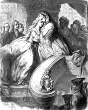 Maria Antoinette, Maria Antonia von Branconi, 1746 - 1793, says goodbye to her mother, woodcut from