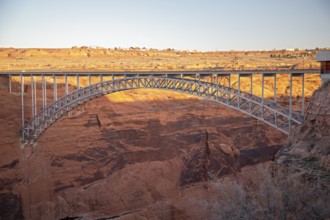 Page, Arizona - The Glen Canyon Bridge, or Glen Canyon Dam Bridge carries US 89 700 feet above the