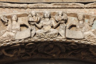 Figurative depiction on the façade of the west portal of the Basilica di San Marco, Venice, Veneto,