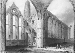 Rock of Cashel, interior of medieval cathedral, County Tipperary, Ireland, ruin, interior, gothic,