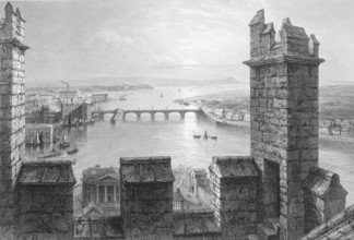 View from Saint Mary's Cathedral of Limerick with the River Shannon, County Limerick, Ireland,