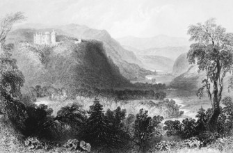 Castle Howard, Howard Castle on the mountain, Avonmore River valley, County Wicklow, Ireland,