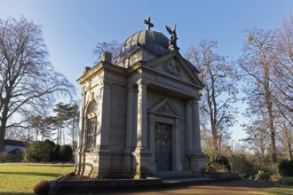 Pompous mausoleum of the Degelstein family, Nordfriedhof Düsseldorf, North Rhine-Westphalia,