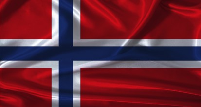 National flag of Norway with cloth texture. Norway flag with realistic texture background
