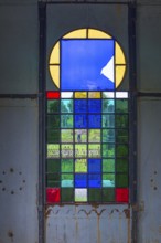 Colored window in a grave of the first Jewish mayor Dr. Eduard Reiss in Czernowicz, 1850-1907,