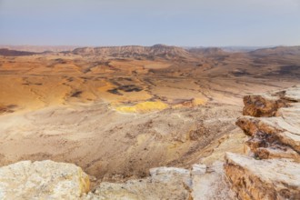 Mitzpe Ramon, Israel. The vast desert crater of Maktesh Ramon national park
