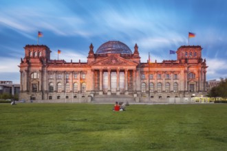 Berlin, Germany, Europe. The Bundestag in the evening light