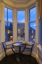 Callander, Pertshire, Scotland, UK. Interior view through a Victorian balcony in a historic hotel