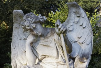 Tomb of painter Andreas Achenbach, grave angel of sculptor Karl Janssen, Nordfriedhof Düsseldorf,