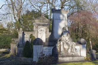 Historic burial sites on the hill of millions, Nordfriedhof Düsseldorf, North Rhine-Westphalia,