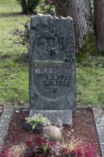 Grave of noble prostitute Rosemarie Nitribitt, Nordfriedhof Düsseldorf, North Rhine-Westphalia,