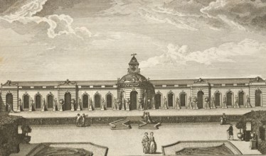 Picture gallery in the Royal Garden of Sanssoucy, Sanssouci in Potsdam, around 1850, Germany,