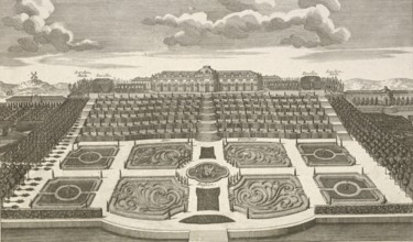 Royal Palace and Garden of Sanssoucy, Sanssouci in Potsdam, around 1850, Germany, authentic,