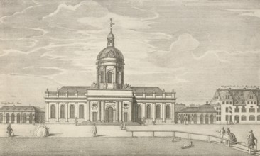 Castle church, cathedral church on Paradeplatz, Berlin, around 1850, Germany, authentic, digitally