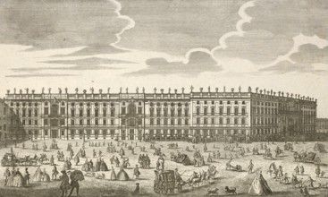 Royal Palace in Berlin, seen from Paradeplatz, around 1850, Germany, authentic, digitally restored
