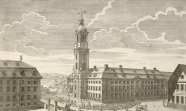 Large Friedrichs Hospital and Orphanage in Berlin, around 1850, Germany, authentic, digitally