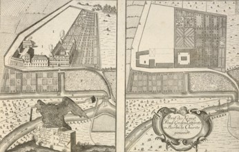 Outline of the Royal Prussian Grand Hospital in Berlin, called Charite, around 1850, Germany,