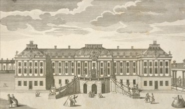 Royal Palace in Potsdam, garden side, around 1850, Germany, authentic, digitally restored