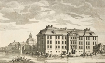 Royal Prussian pleasure palace in Köpenick, around 1850, Germany, authentic, digitally restored