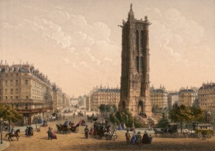The Tour Saint-Jacques, late Gothic tower in the 4th arrondissement of Paris, the only remnant of