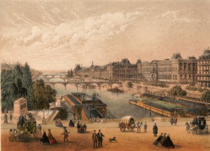 The Louvre and the adjacent Jardin des Tuileries in the 1st arrondissement of Paris form a historic