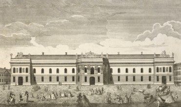 The new support building of the large royal stable in the Dorotheen-Stadt in Berlin, intended for