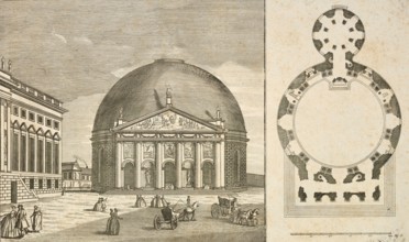 The new Catholic St. Hedwig Church in Berlin, around 1850, Germany, authentic, digitally restored