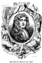 John Murray Marquis of Athol, Prince of Atholl, Scotland, portrait of famous people, oval, curls,