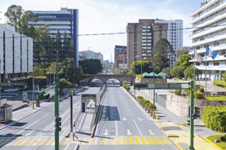 Street scene in zone 14, back of the Eiffel Tower, Guatemala City, Guatemala Department, Guatemala