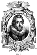 James I or Jacob I (1566-1625), son of Mary Stuart, King of Scotland, from 1603 also James VI, King