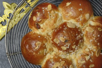 Epiphany cake with paper crown, Switzerland