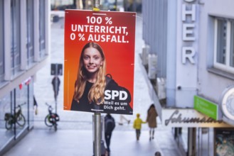 2026 state election in Baden-Württemberg. Election advertising in the city center of Stuttgart.