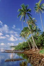 Outrigger boat on the beach, Tahiti, Franz. polynesia