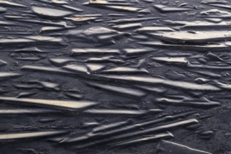 Sliced pieces of ice, blue ice, frozen lake, Finland