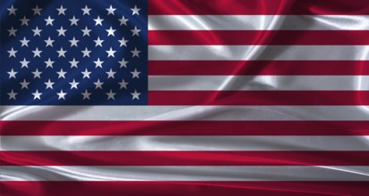 National flag of the United States with cloth texture. United States flag with realistic texture