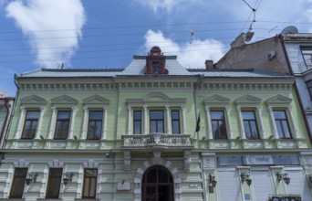 Renovated neoclassical house with balcony, 1878, Czernowicz, Ukraine
