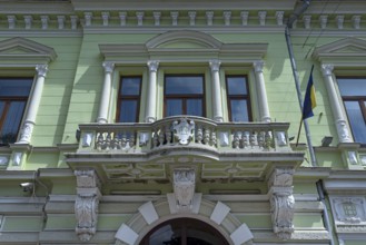 Renovated neoclassical house with balcony, 1878, Czernowicz, Ukraine