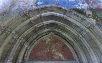 Frescoes in the archway of Humor Monastery, Romanian Orthodox Women's Monastery, 1530, Gura