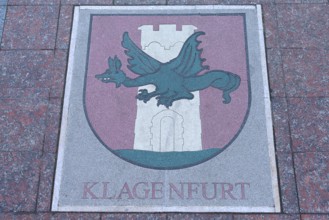 Floor plate of Klagenfurt, Germany, on the central square in Czernowicz, Ukraine