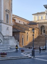 Morning light on Piazza del Campidoglio on Capitoline Hill, Capitol Square, Rome, Lazio, Italy