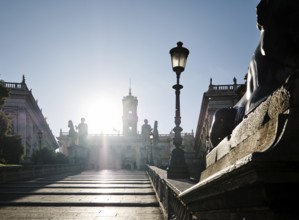 Staircase leading to the Capitoline Square, Statues of the Dioscuri Castor and Pollux, Piazza di