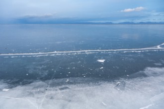 Lake Baikal, Siberia, Russia. Lake Baikal frozen during winter