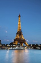 Paris, France, Europe. The Eiffel tower from across the river